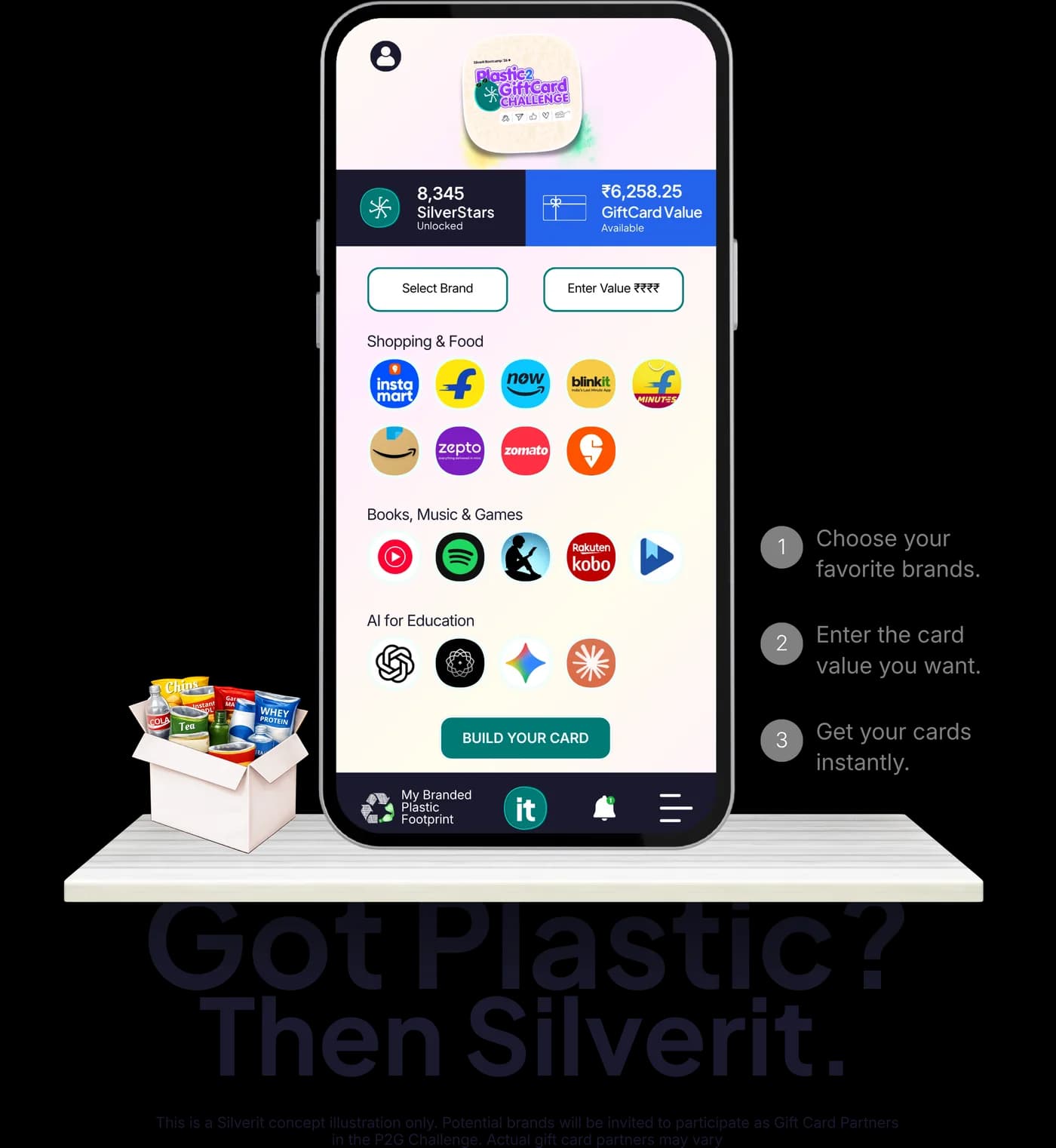 Building a Gift Card from earned SilverStars.