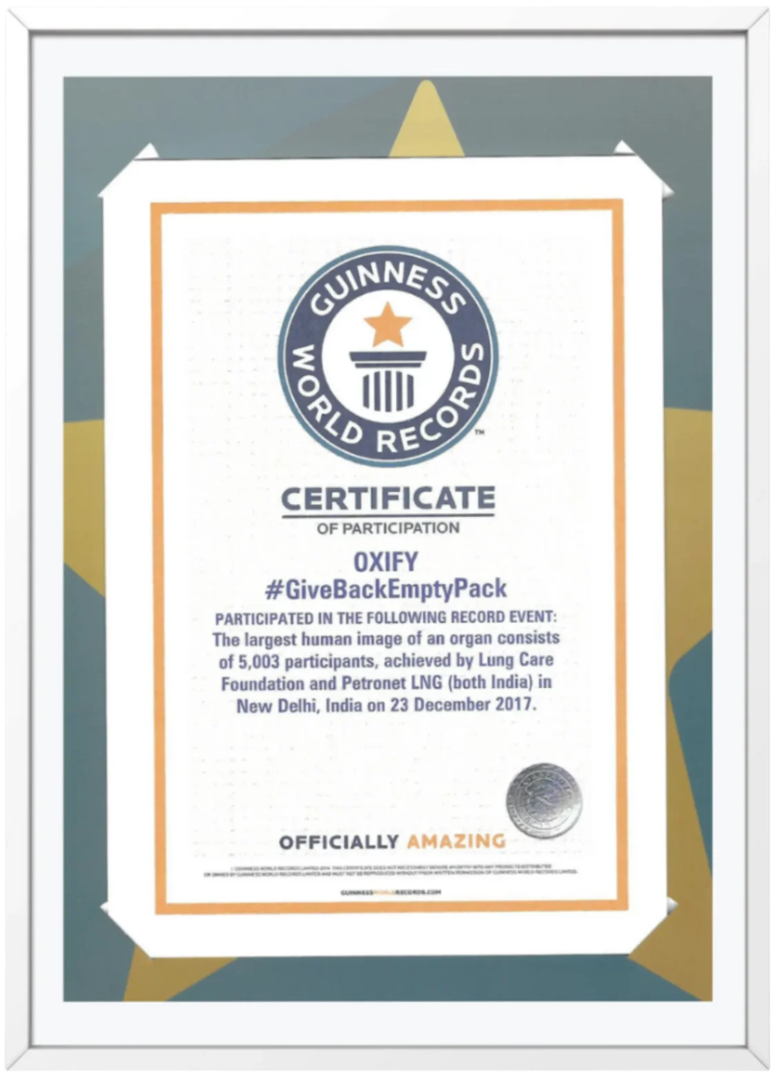 Certificates World Record